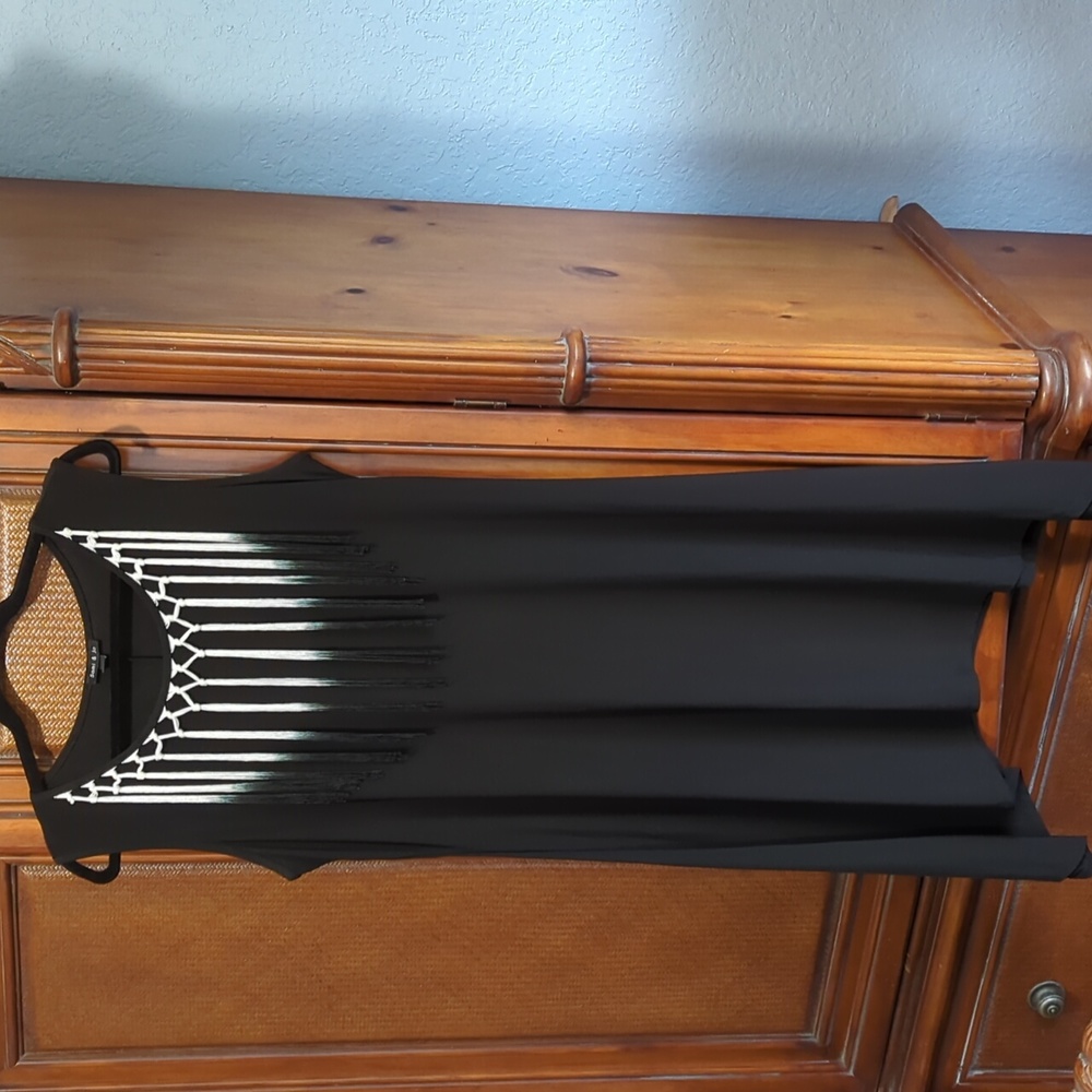 Black Fringe Dress Sz L